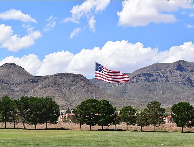 Homissor American Flag 6x10 Ft Large US Flags Embroidered Stars 6x10 Foot Flags USA Heavy Duty Outdoor Made of Nylon Sewn Stripes with 3 Brass Grommets-VerdiqueGarden