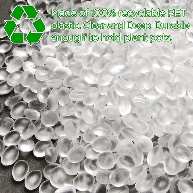 Hoolerry Plastic Plant Saucer Clear Deep Drip Tray Thickened Clear Plant Saucers Trays for Pots Deep Drip Trays for Home Garden Indoor and Outdoor Potted(15 Pcs, 6, 8, 10 Inch)-VerdiqueGarden