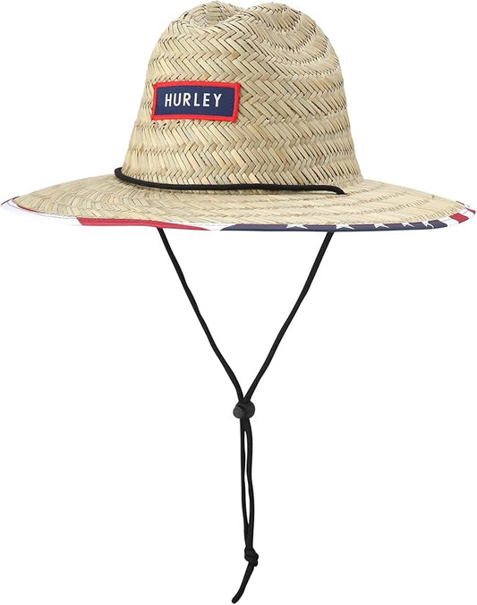 Hurley Men's Straw Hat - Bayside Lifeguard Straw Sun Hat-VerdiqueGarden