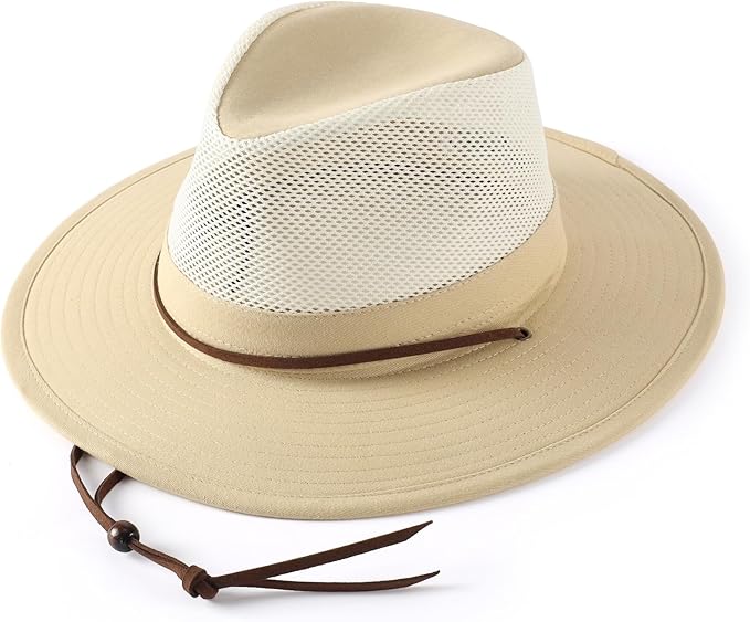 Home Prefer Cotton Summer Fedora Hat Wide Brim Sun Hats for Men Women UPF 50+ Sun Protection Cap for Fishing Hiking-VerdiqueGarden