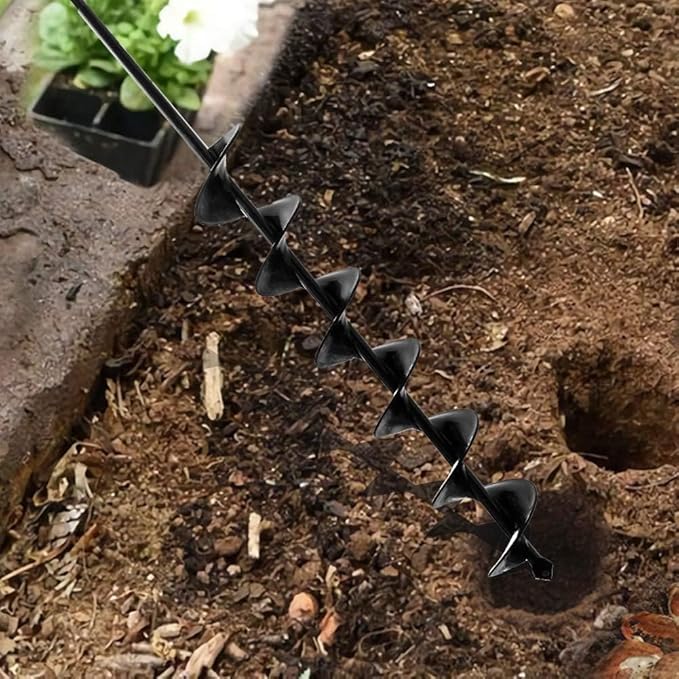 Auger Drill Bit for Planting - 3 x 24 inch Plant Auger for Cordless Drill - Bulb Planter Tool for Bulbs Planting&Holes Digging - 3/8" Hex Drive Drill-VerdiqueGarden