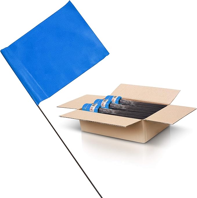 Blue Marking Flags 1000 Pack - 4x5x15 Inch Blue Flags for Yard - Markers For Lawn, Irrigation, Landscaping, Survey & Sprinkler Head Marking-VerdiqueGarden