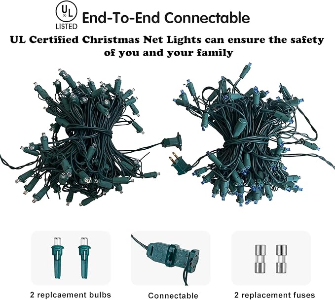 HISHINY Halloween Lights Outdoor,100LED 5ftx5ft Net Lights with Connectable, Waterproof,UL Certified and Durable Green Wire Design for Bushes,Trees,Halloween Decorations Outdoor(Purple&Orange)-VerdiqueGarden