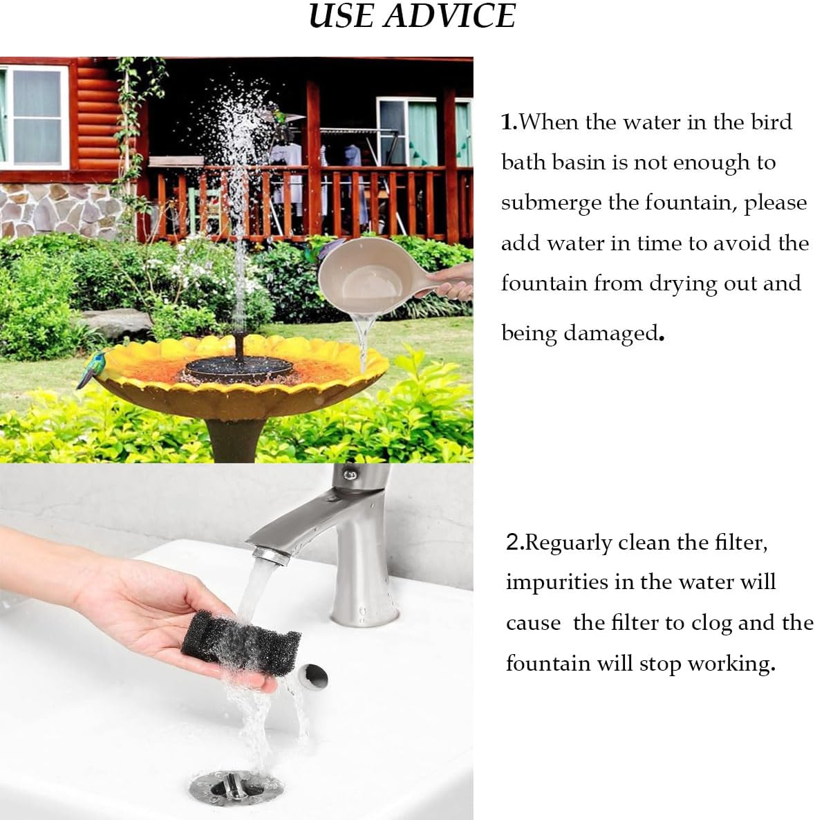 Solar Fountain Water Pump for Bird Bath, New Upgraded Mini Solar Powered Fountain Pump 1.5W Free Standing Solar Panel Kit Water Fountain for Garden, Pond, Pool, and Outdoor-VerdiqueGarden