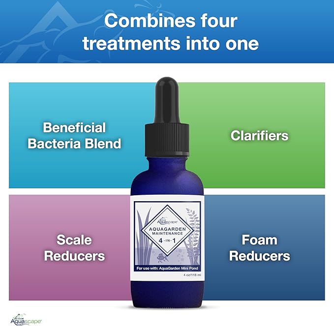 Aquascape AquaGarden Pond and Fountain Maintenance Water Treatment, 4-in-1, 4 oz, 96098-VerdiqueGarden