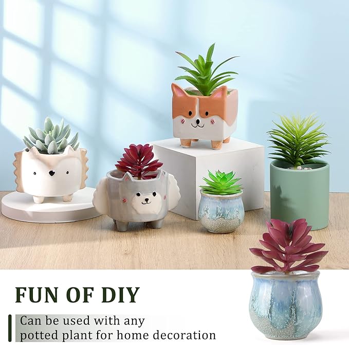 Therwen 32 Pcs Summer Artificial Succulents Plants Fake Realistic Faux Succulents Fake Plant Artificial Plant Home Decor for Outdoor Indoor Garden Office Summer Decorations-VerdiqueGarden