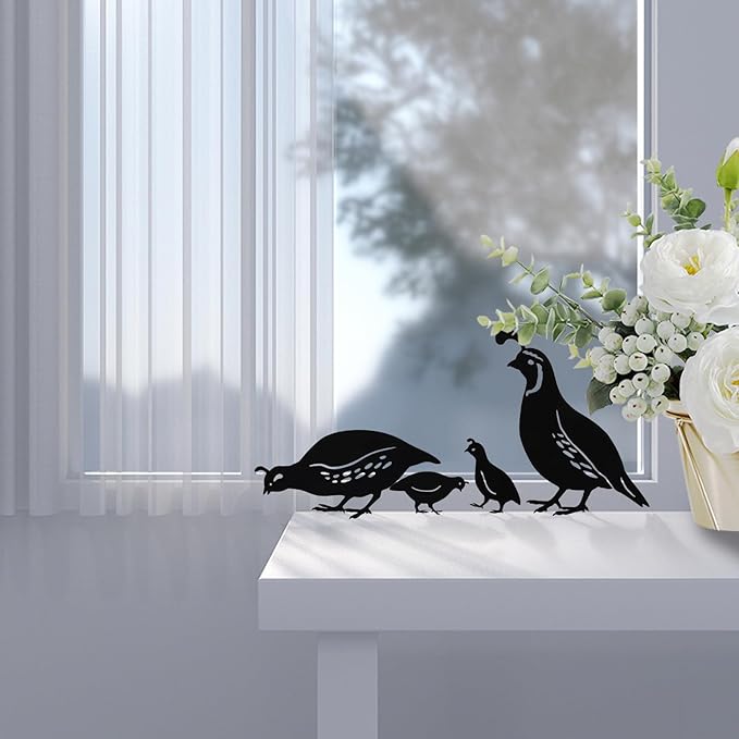 jojofuny 4pcs Garden Quail Stake Bird Yard Art Metal Statue Decor Animals Silhouette Outdoor Decoration Courtyard Ornaments for Lawns Backyard Patio Backyard Pathway-VerdiqueGarden