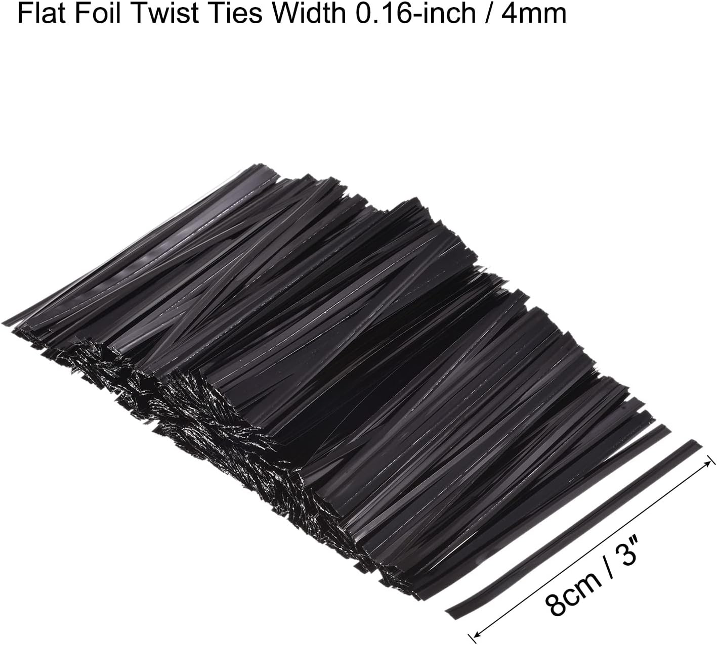 MECCANIXITY Foil Twist Ties 3" 8cm Metallic Plastic Closure Tie for Tying Bread, Candy, Cookies, Gift Bags Arts Crafts Ties Black Pack of 750-VerdiqueGarden