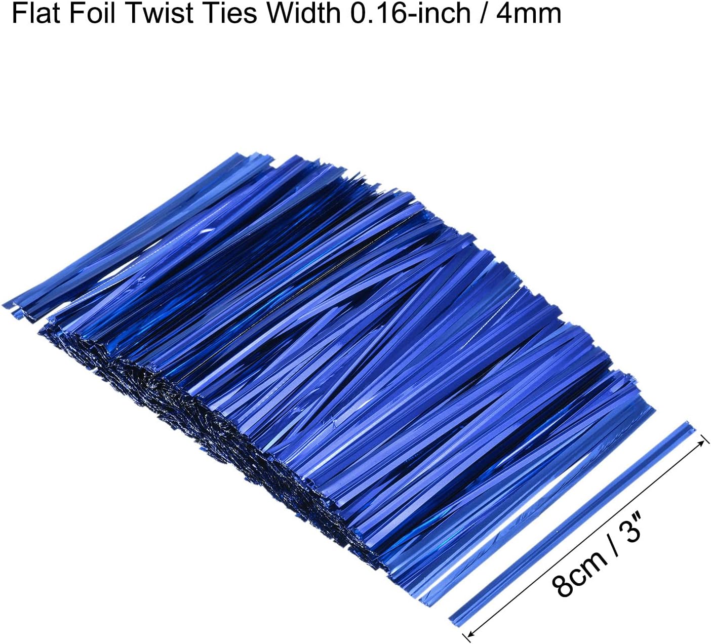 MECCANIXITY Foil Twist Ties 3" 8cm Metallic Plastic Closure Tie for Tying Bread, Candy, Cookies, Gift Bags Arts Crafts Ties Blue Pack of 750-VerdiqueGarden
