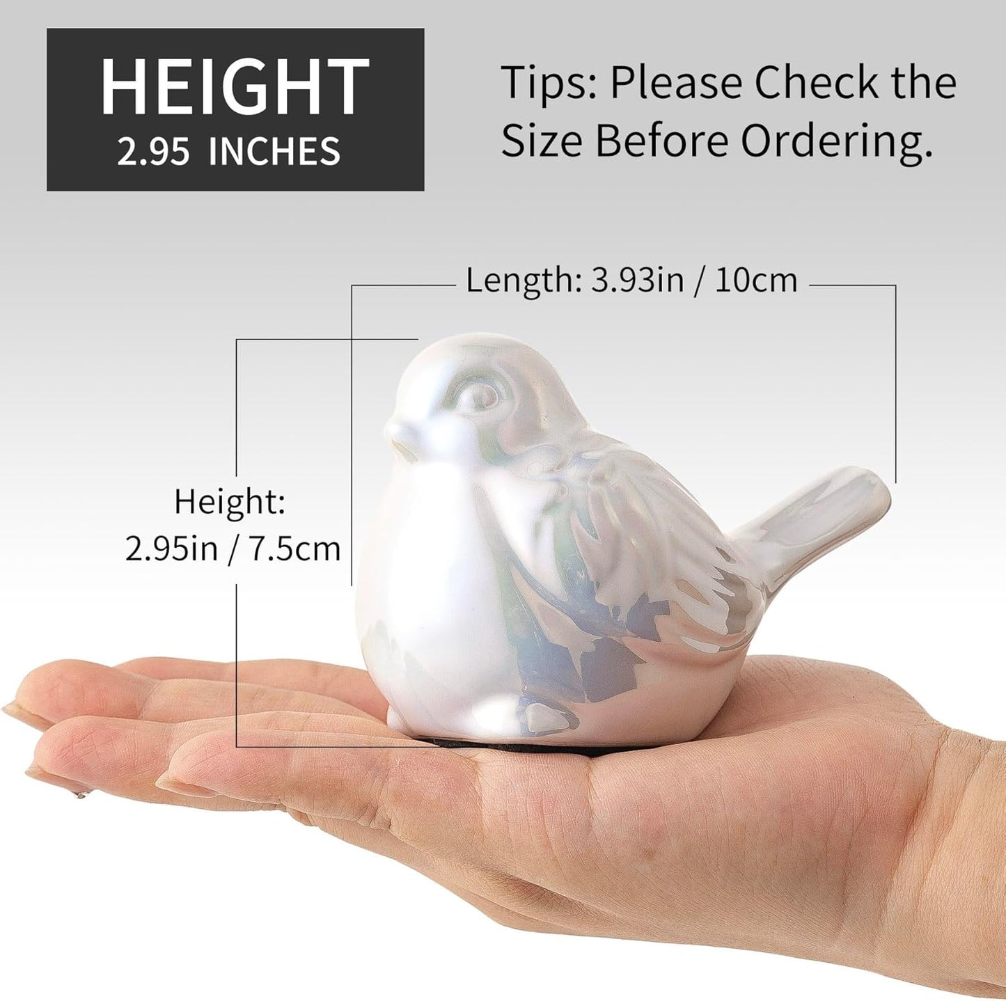 Set of 2 Colorful White Small Birds Statues Home Decor Modern Boho Style Figurine Decorative Ornaments for Living Room, Bedroom, Office Desktop, Cabinets, Shelf-VerdiqueGarden