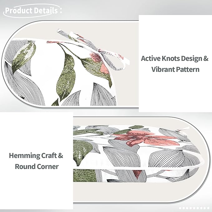 Indoor/Outdoor Chair Cushions 16x17 Inch, Patio Chair Cushions with Ties, All Weather Seat Cushions for Patio Furniture Home Garden Chair Use, Set of 2, Clemens Noir Pink-VerdiqueGarden