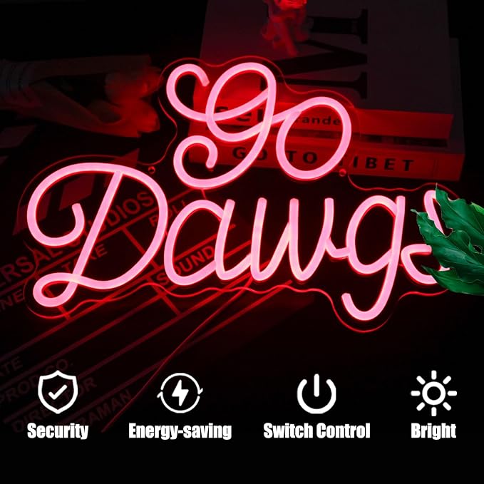 American Football Neon Sign Football Led Neon Light University Fans Rugby Game Neon LED Sign Red Letters Neon Light Up Sign for Bedroom Game Room Man Cave Party Decor Football Fans Gifts-VerdiqueGarden