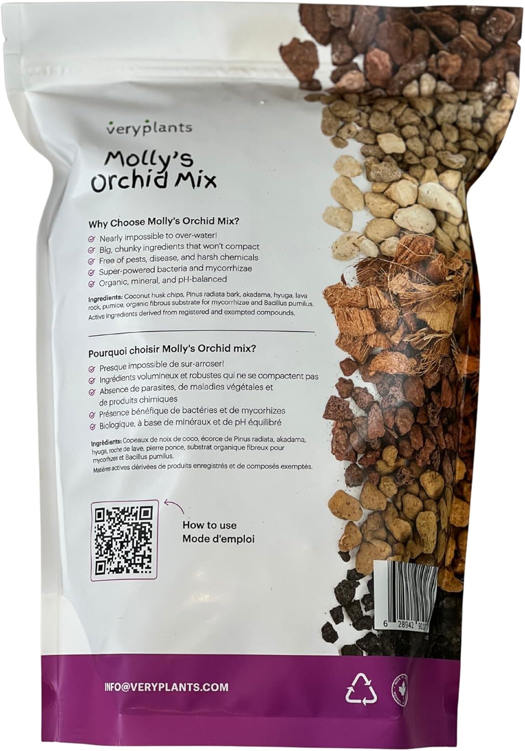 Molly's Orchid Potting Mix - Premium Gritty Soilless Orchid Mix - Chunky High Drainage vs Standard Potting Soil for Indoor Plants - Contains Bark, Coco Chips, Akadama, Pumice, Lava Rock 3 Dry Quarts-VerdiqueGarden