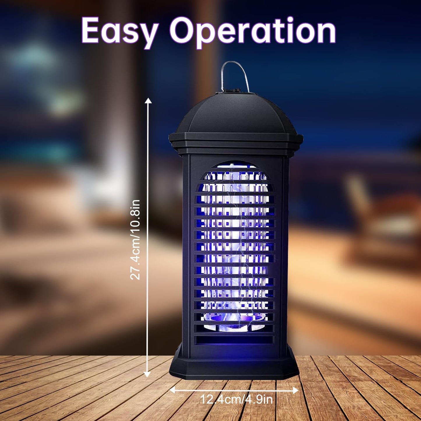 Bug Zapper,1800V 11W UV Insect Pest Fly Killer, IPX4 Waterproof Electric Fly Zapper for Indoor/Outdoor Use, Mosquito Killer for Home and Garden, Black-VerdiqueGarden