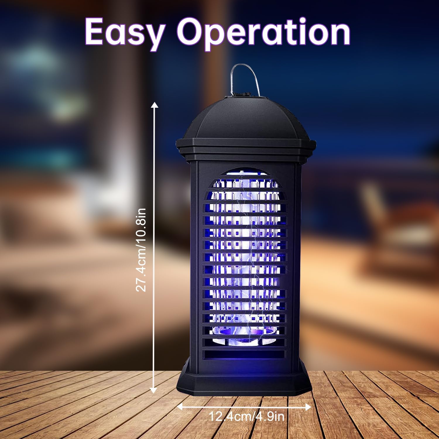 Bug Zapper,1800V 11W UV Insect Pest Fly Killer, IPX4 Waterproof Electric Fly Zapper for Indoor/Outdoor Use, Mosquito Killer for Home and Garden, Black-VerdiqueGarden