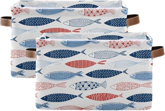 Fish Rectangular Storage Basket Organizer Bin Shelf Baskets For Clothes Gifts For Home Office Dorm-VerdiqueGarden