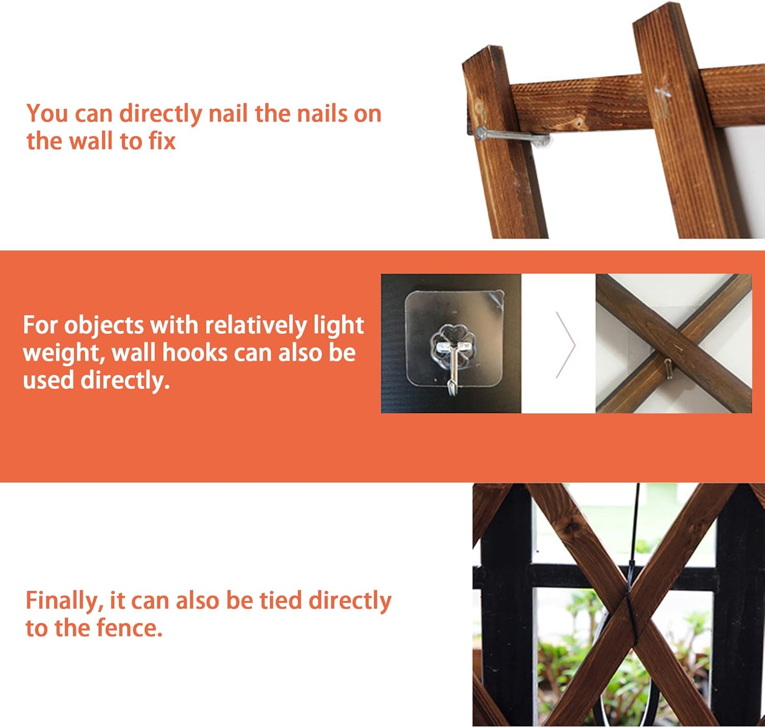 Avalution Extensible Natural Garden Wooden Fence Lattice Frame Plant Support Frame Natural Wooden Lattice Frame for Cucumber Climbing Plant Vines Ivy Rose 75"x11.8" Lattice Fence Panel(2Pack)-VerdiqueGarden