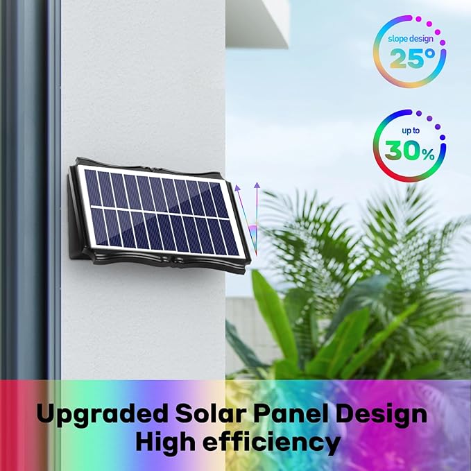 4LED Multi-Color Solar Wall Lights, Up and Down Lighting Solar Outdoor Light Waterproof IP65, Solar Fence Light for Yard Garden Garage Walkway Porch Christmas Decorations (4 Pack)-VerdiqueGarden
