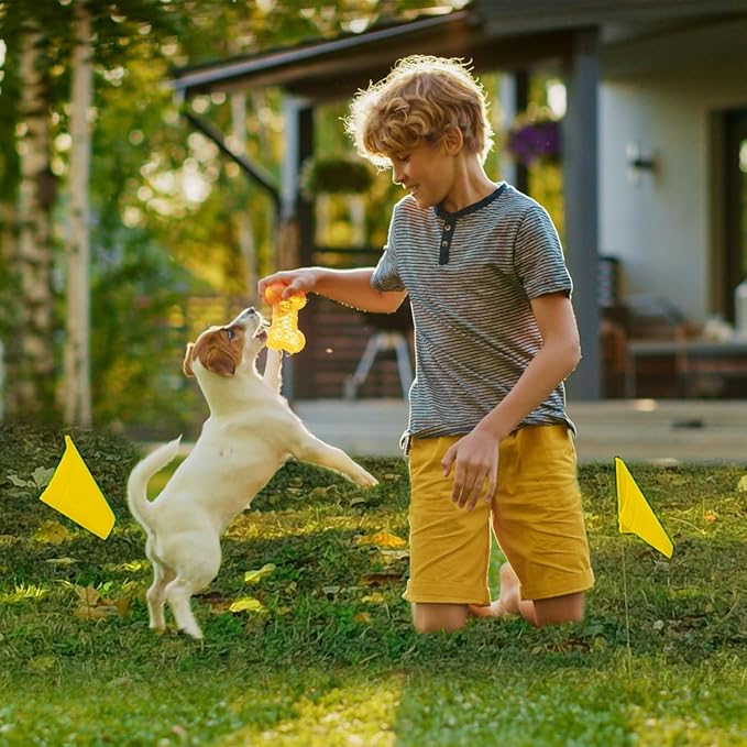 Zozen 50Pack Yellow Marking Flags, Writable/15x4x5 Inch, Yard Flags for Lawn & Irrigation & Landscape & Sprinkler & Survey & Dog Training.-VerdiqueGarden