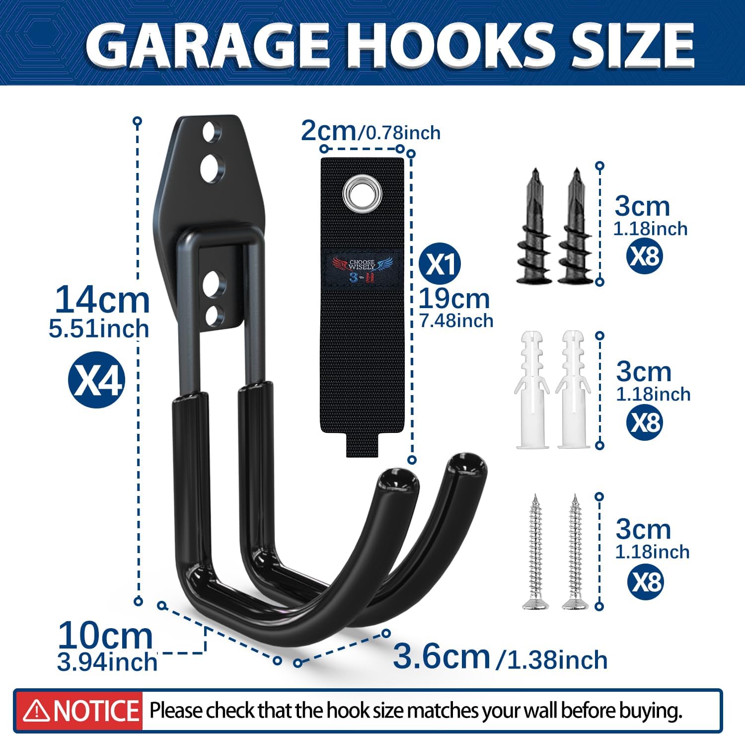 3-H Garden Hose Holder Wall Mount 4 Pack,Solid Steel Hose Hanger,Water Hose Holders for Outside,Perfect for Hanging Outdoor Air Hose,Ropes,Pipes,Garden Tools,Ladders,Bikes,Bulk Items(Black)-VerdiqueGarden