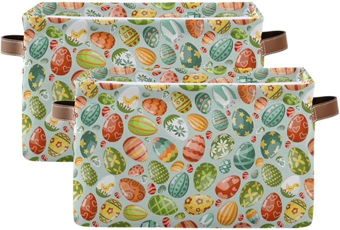 Easter Egg Rectangular Storage Basket Organizer Bin Shelf Baskets For Clothes Gifts For Home Office Dorm-VerdiqueGarden