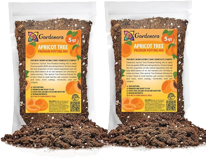 Premium Apricot Potting Soil Mix - Ideal Nutrient Blend for Growing Robust, Flavorful, and Bountiful Apricots - 10 Quart-VerdiqueGarden