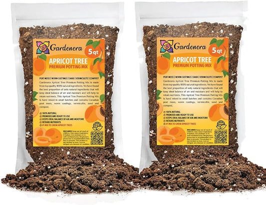 Premium Apricot Potting Soil Mix - Ideal Nutrient Blend for Growing Robust, Flavorful, and Bountiful Apricots - 10 Quart-VerdiqueGarden