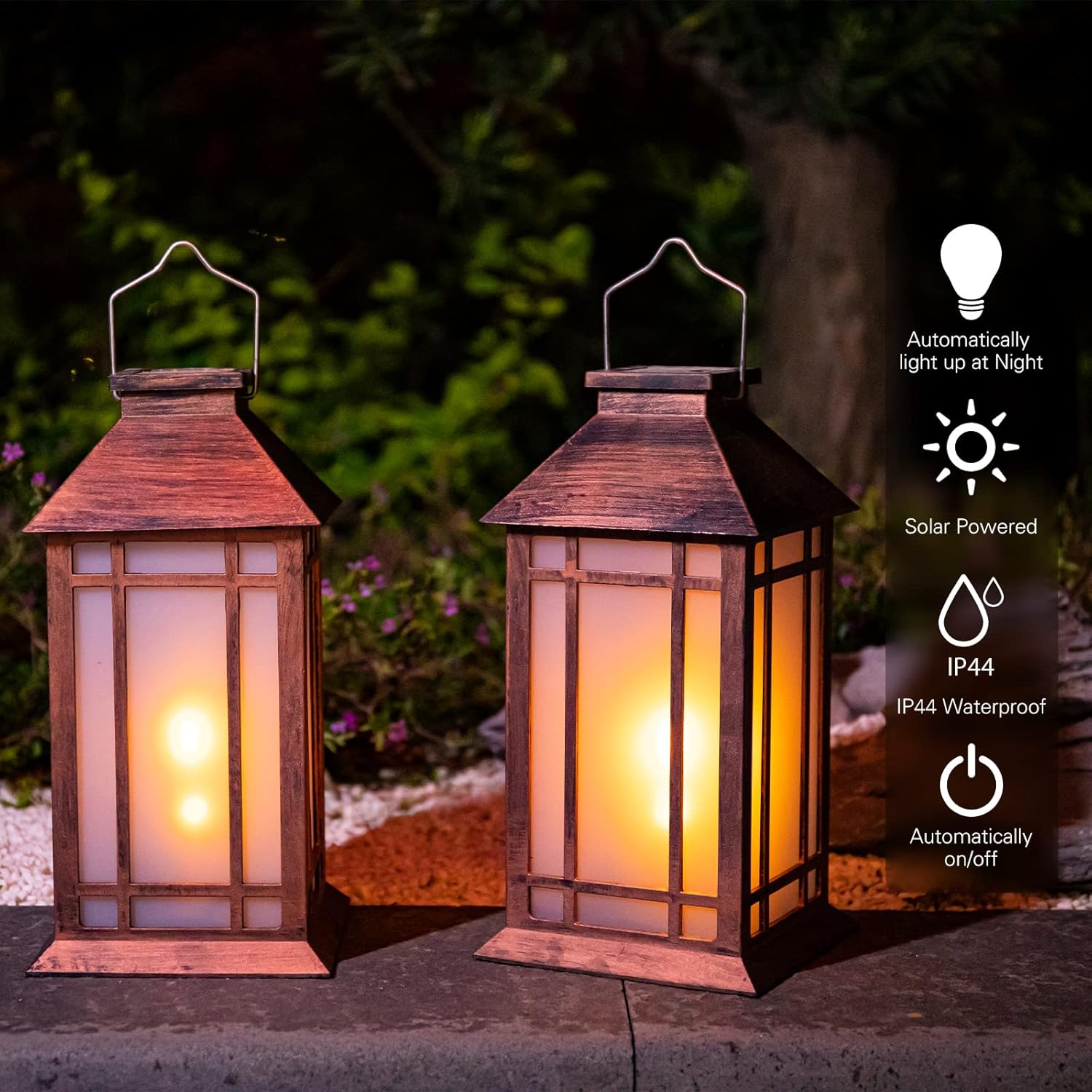 Afirst Solar Lantern Outdoor, Hanging Lights Decorative Outdoor Lighting Waterproof Umbrella Lights for Patio Garden, Table,Party Decor, 2 Pack-VerdiqueGarden