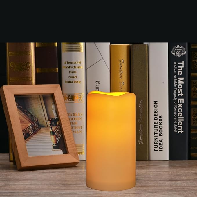 Flickering Flameless LED Candles with 10-Key Remote & Timer, Waterproof Outdoor Indoor f Battery Operated Candles for Home/Wedding/Festival Décor Set of 9 (D3 x H5.5) Ivory-VerdiqueGarden