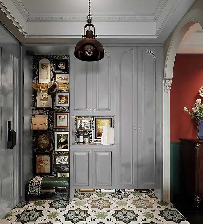 Dimoon 118''x15.7'' Grey Skin Peel and Stick Wallpaper Contact Paper Modern Self Adhesive Wall Paper Removable Renter Friendly Textured Solid Shelf Cabinet Vinyl Roll (118''x15.7'',Dark Grey Skin)-VerdiqueGarden