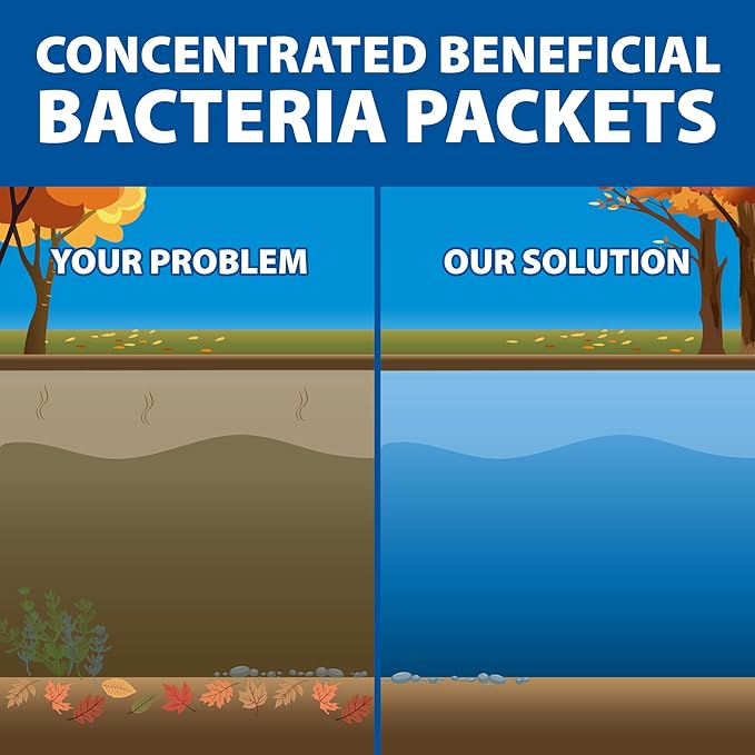 The Pond Guy Seasonal Defense, Spring & Fall Beneficial Bacteria, Barley & Enzymes, Cold Water Pond Sludge & Scum Treatment, Fish & Plant Safe, 6 Packets-VerdiqueGarden