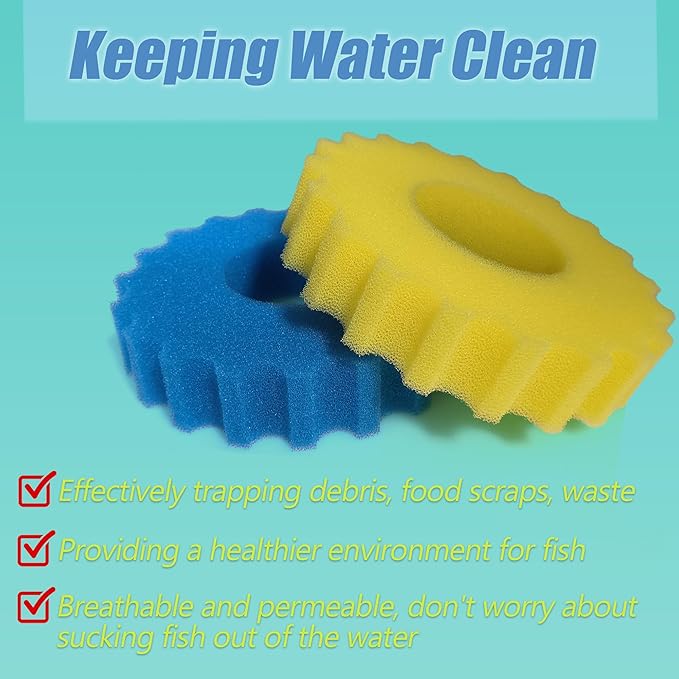 Replacement Sponge Filter Media Pad Compatible with VIVOHOME 1580/1840GPH Grech Pond Bio Pressure Filter Foam Koi Fish, Sponge for VIVOGROW 1580/1840GPH Pressurized Biological Pond Filter-VerdiqueGarden