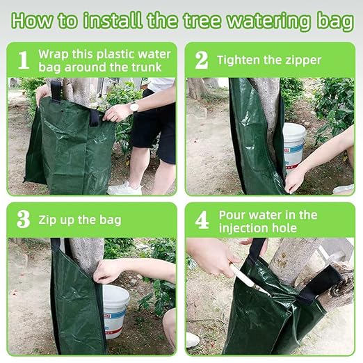1 Pack Tree Watering Bag, 20 Gallon Slow Release Watering Bag for Trees, Premium PVC Shrub Watering Bag with Heavy Duty Zipper, Sturdy Reusable Drip Irrigation Bag-VerdiqueGarden