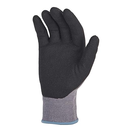 Amazon Basics Micro-Foam Nitrile Coated Work Gloves, Nylon Liner Fiber, Touch Screen, Grey, Size 7/S, 12-Pair-VerdiqueGarden
