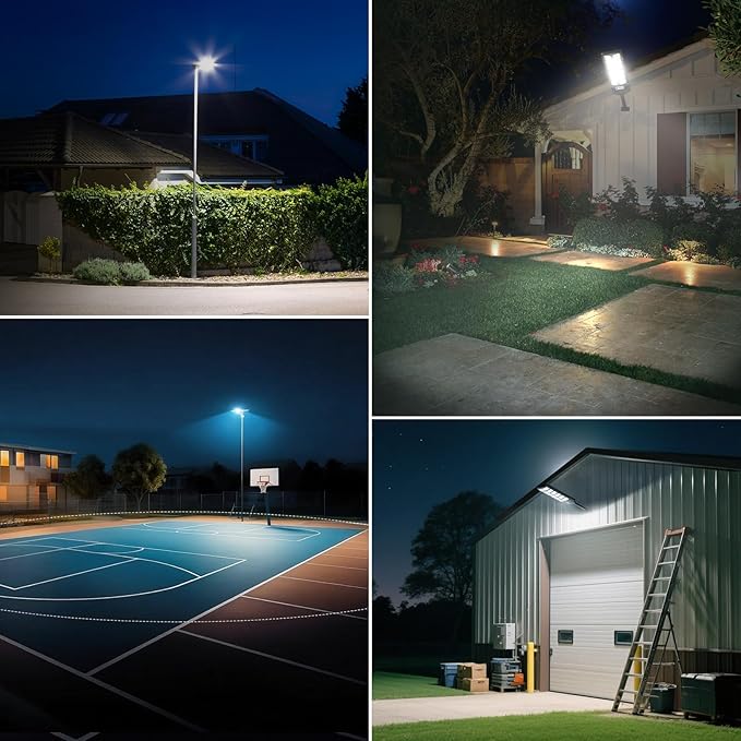 Solar Lights Outdoor Waterproof, 6500K 13000LM LED Dusk to Dawn Solar Street Light, Solar-Powered Flood Lights with Motion Sensor and Remote Control, Solares Parking Lot Light for Yard Walkway, 6-Pack-VerdiqueGarden