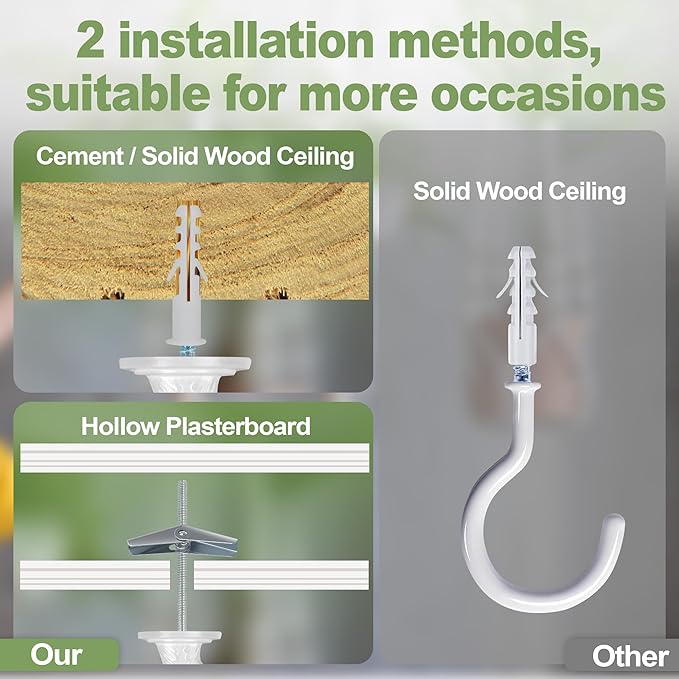 6 pcs Ceiling Hooks for Hanging Plants,Hanging Hanging Lights Metal Small Hooks,Indoor Outdoor Wall Heavy Duty Plant Hanger Swag Hook-VerdiqueGarden