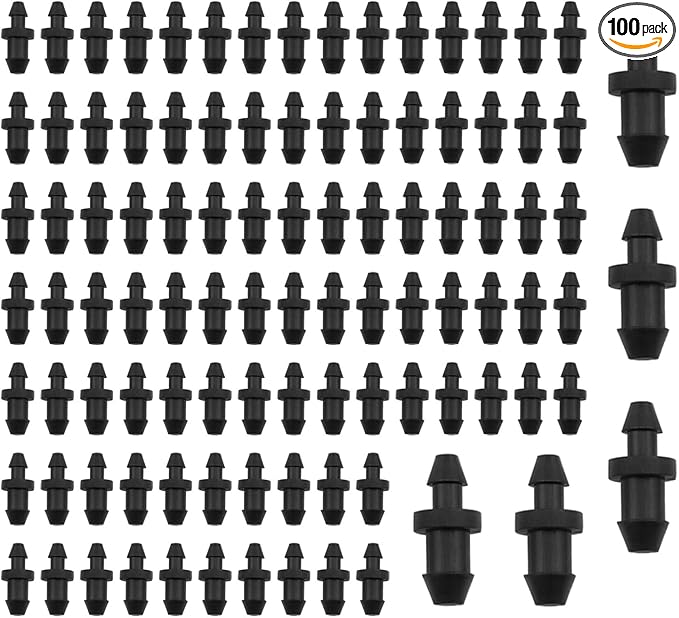 1/4 Inch Drip Irrigation Hole Plugs Drip Plug with Barbed End Closure for Home Garden Lawn Drip Irrigation System 100PCS-VerdiqueGarden