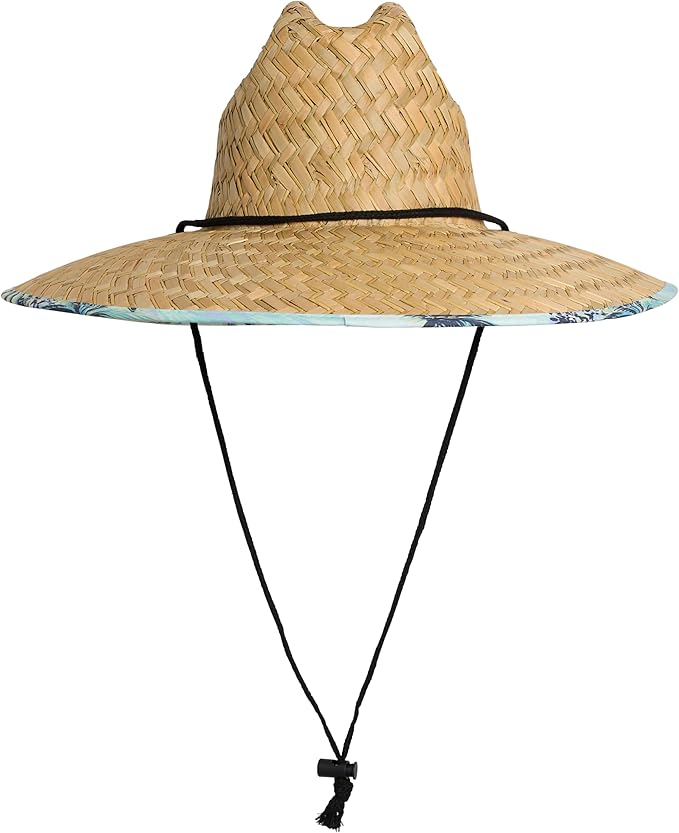 Quiksilver Men's Wide Brim Outdoor Lifeguard Straw Sun Hat-VerdiqueGarden