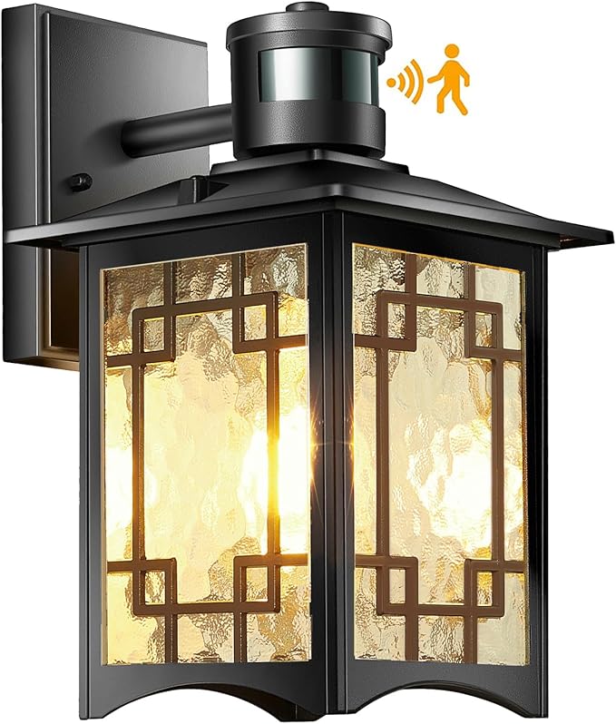 Dusk to Dawn Motion Sensor Light, Outdoor Light Fixture, Aluminum Wall Sconce Lighting, Front Porch Light, Exterior Lights for House Patio, Outside Lights, Wall Mount Anti-Rust Lantern-VerdiqueGarden