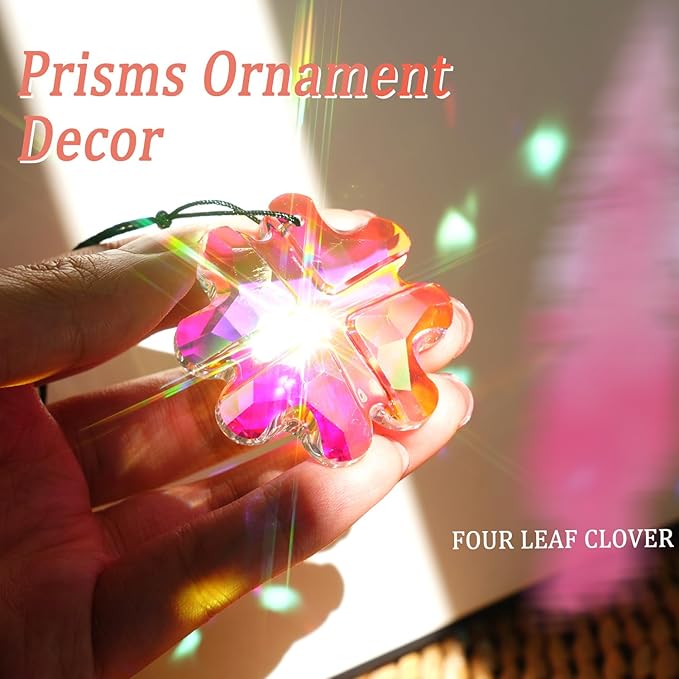 4PCS Colorful Crystal Prism Pendant Suncatcher Hanging Crystal Decor for Home Indoor Outdoor Car Making Rainbows-VerdiqueGarden