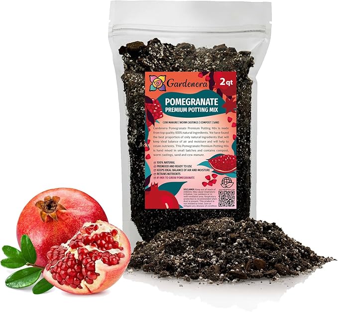 Premium Pomegranate Potting Soil Mix - Ideal Nutrient Blend for Growing Robust, Flavorful, and Bountiful Pomegranate Trees - 1 Quart-VerdiqueGarden