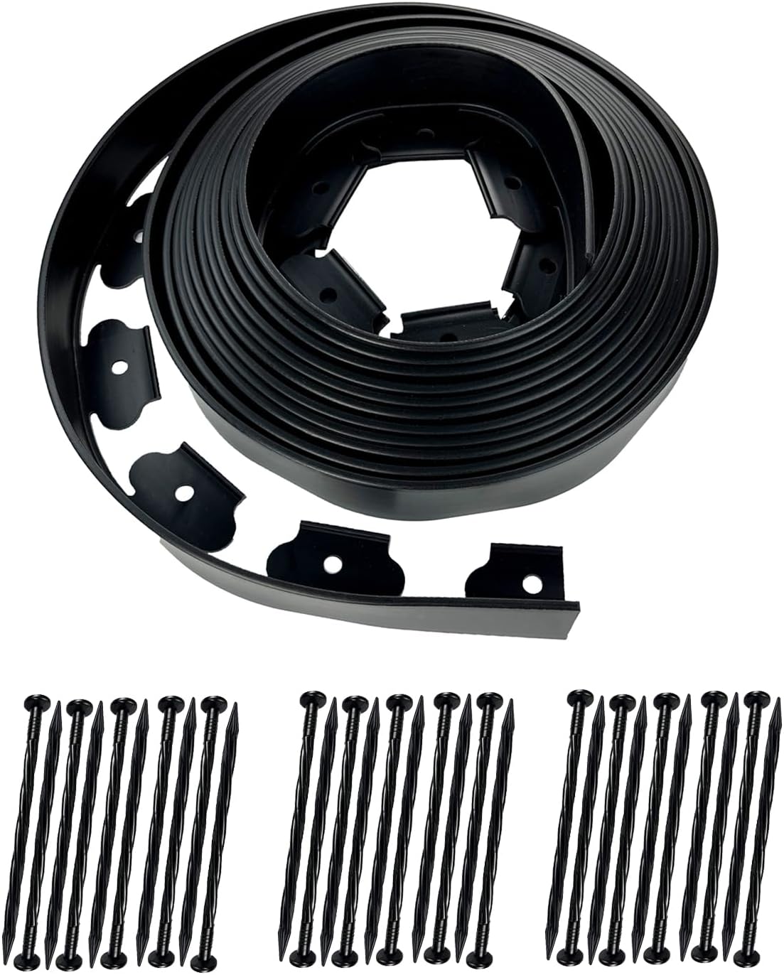 Hugeleaf Landscape Edging 2 Inch Tall, 30 Feet Garden Edging Border with 30pcs Stakes, Plastic Edging for Landscaping,Lawn,Flower Beds, Paver Edging (Black)-VerdiqueGarden