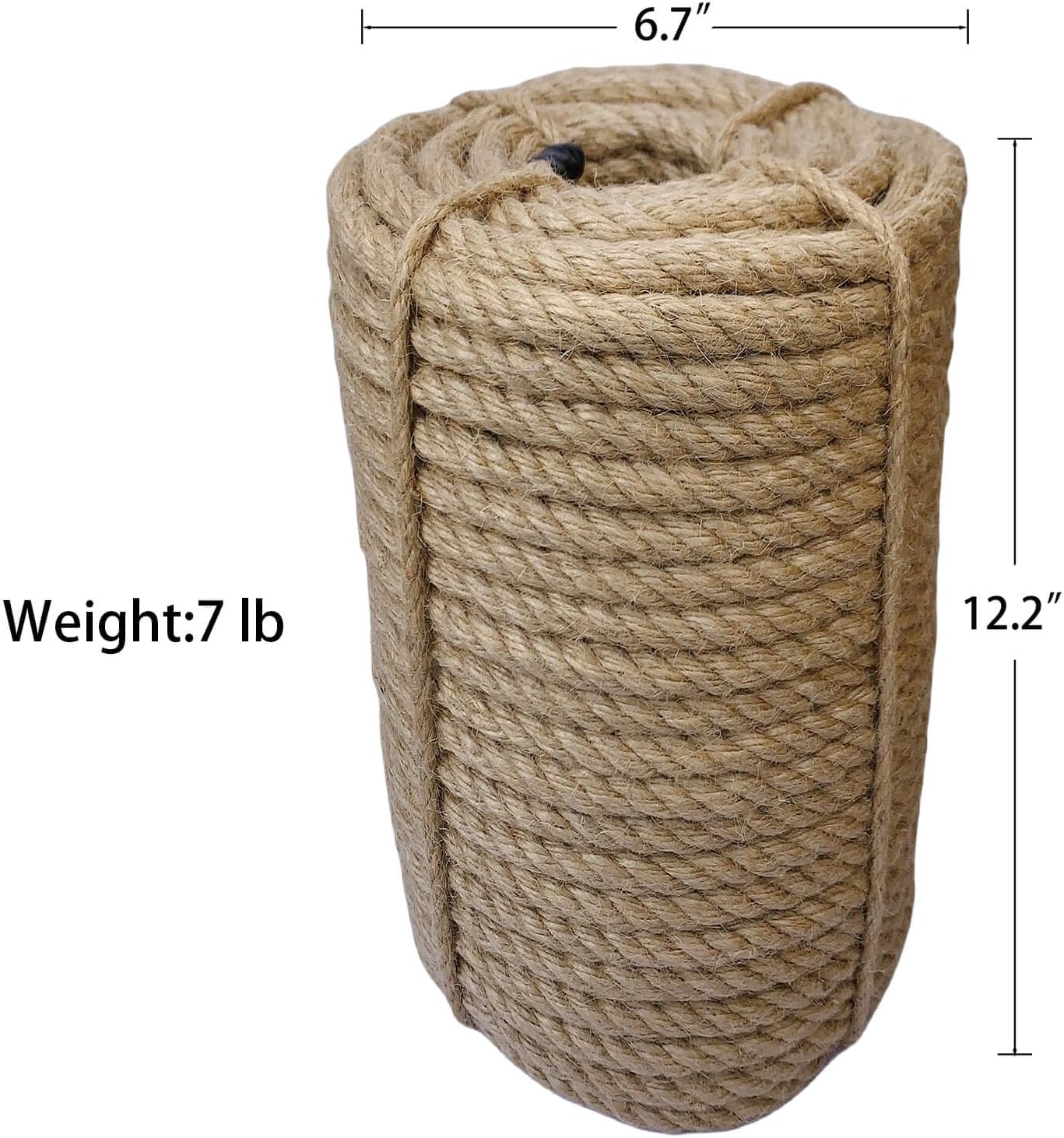 Jute Rope 12mm, 164 Feet 7lb Thick Garden Jute Twine String for DIY Cat Scratcher, Gardening, Bundling and Wall Hanging Craft Decorative (Brown)-VerdiqueGarden