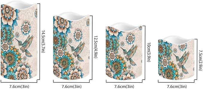 Ystardream Western Hummingbird Flameless Candles with Timer Led Candles Flickering 4 Candle Sets for Home Decor,18 Key Remote Control，Dancing Flames, True Wax, Battery Powered.-VerdiqueGarden