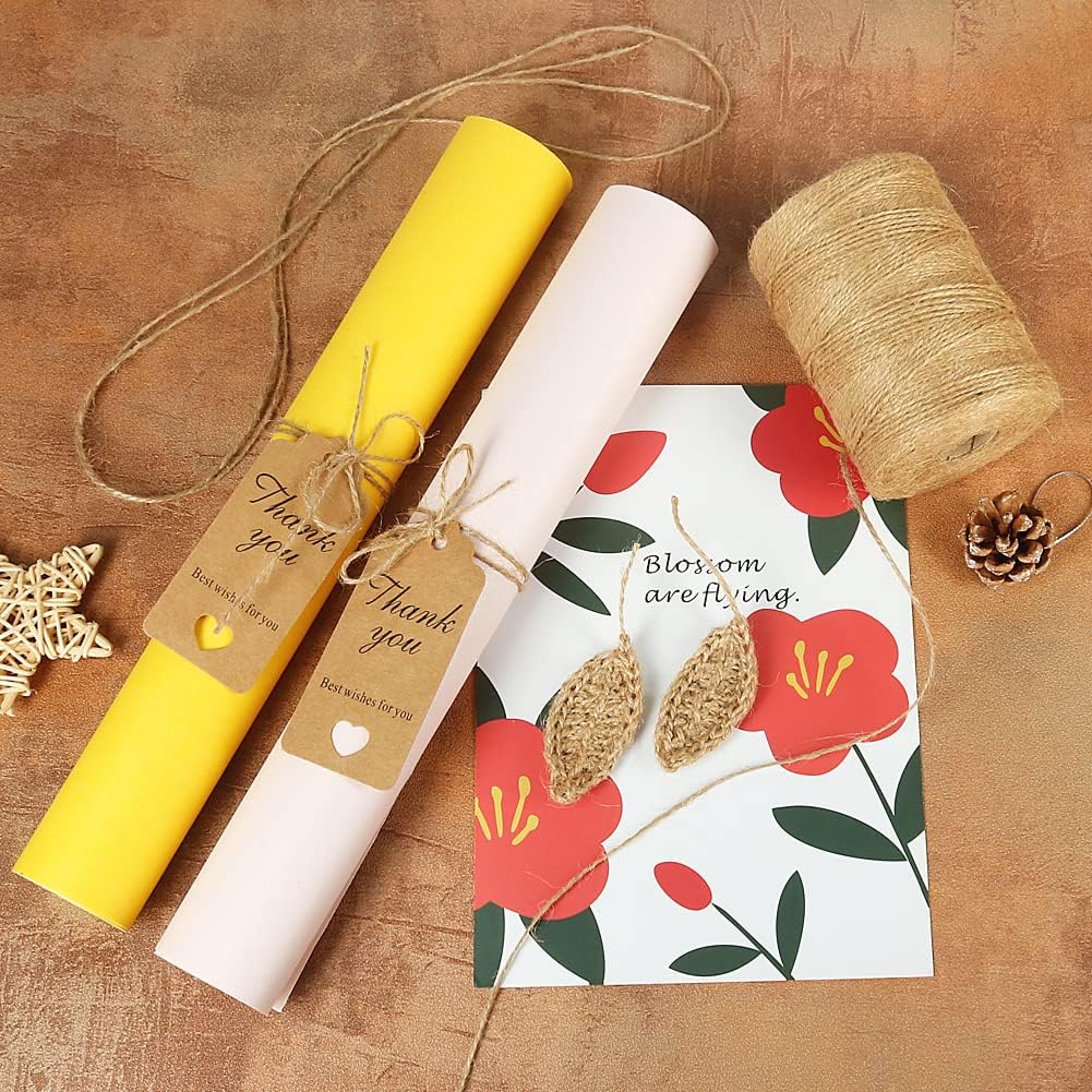 Tenn Well Natural Jute Twine, 984 Feet 2Ply 1mm Thin Brown Twine String for Crafts, Crocheting, Gift Wrapping, Gardening, Farmhouse Decor, Christmas Ornaments-VerdiqueGarden