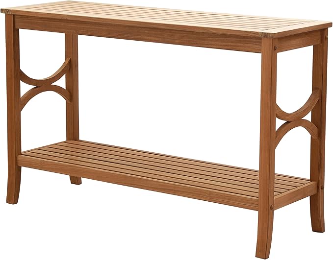 Cambridge Casual Chester Teak Wood Outdoor Console Table – Durable Accent Table for Patio, Deck, Porch and Garden - Perfect for Displaying Plants, Décor, Beverage and Other Outdoor Essential-VerdiqueGarden