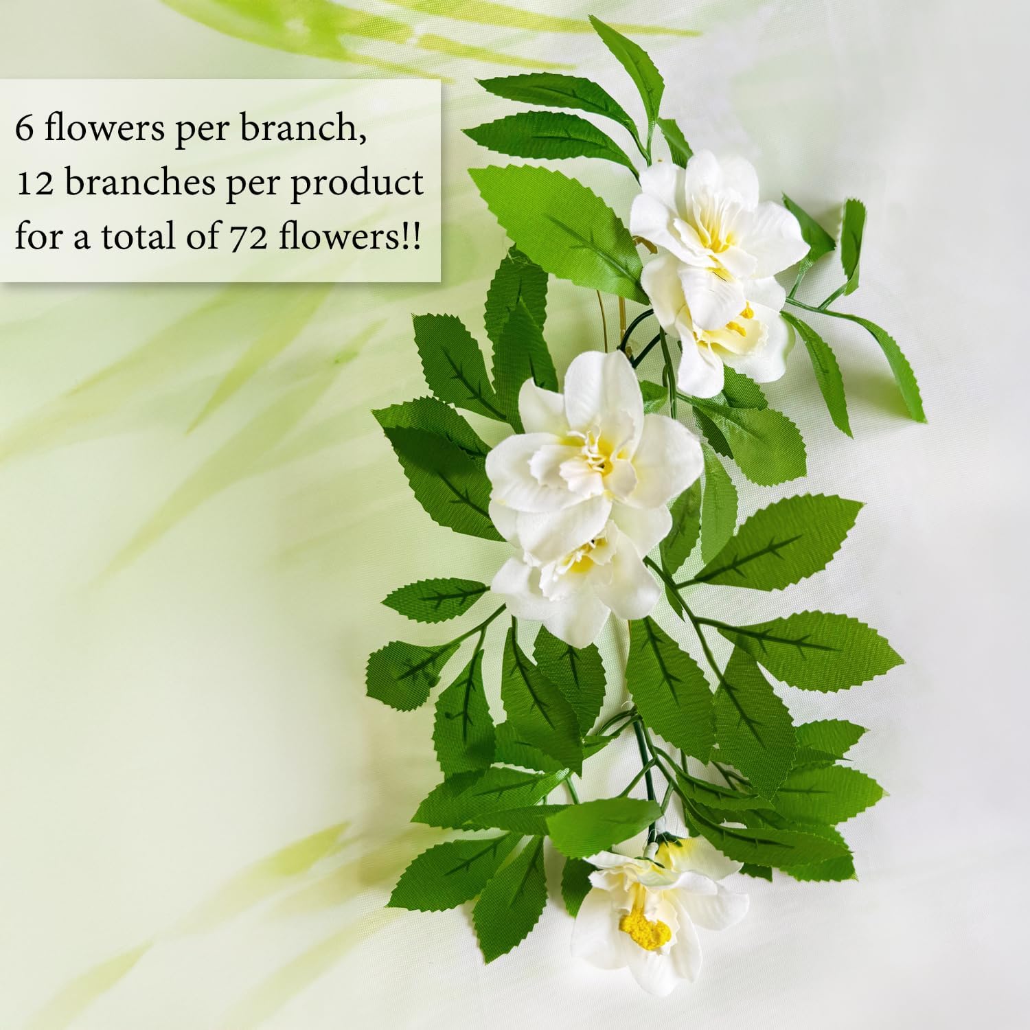 Expandable Fence Privacy Screen for Balcony Patio Outdoor,Decorative Faux Ivy Fencing Panel,Artificial Hedges (Single Sided Leaves) (1, Branches -White Fowers)-VerdiqueGarden