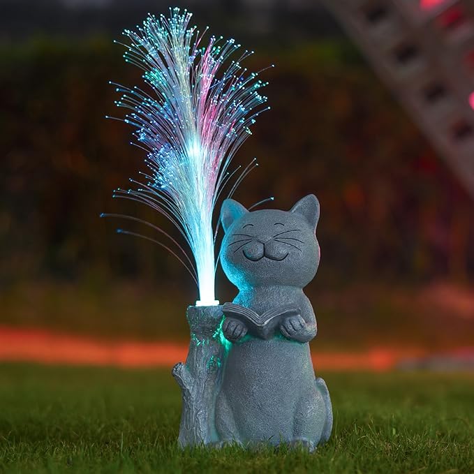 Solar Lights Garden Statue Cat-VerdiqueGarden