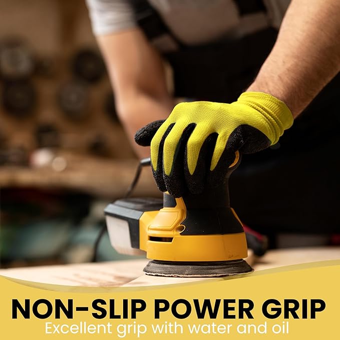 10 OR 20 Pairs Work Gloves–Heavy Duty Rubber Coated Safety Work Gloves–Multipurpose Gloves-VerdiqueGarden