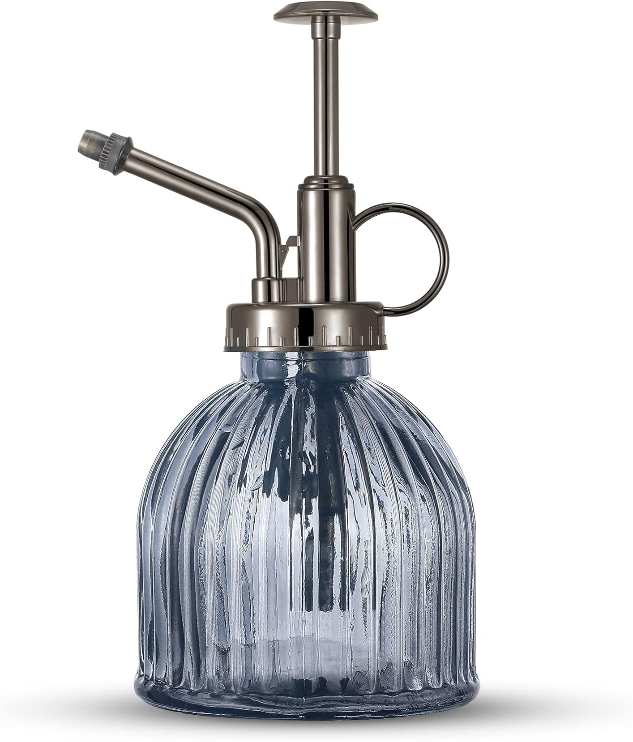 Glass Plant Mister Spray Bottle, Succulent Spray Bottle with Top Pump, Glass Plant Sprayer Mister Vintage Spritzer Small Watering Can for Indoor Outdoor Houseplant - Grey-VerdiqueGarden